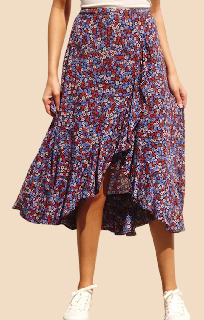 Amiri Indigo Multi Midi Skirt | Studio 12.20