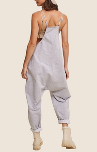 Listicle Heather Grey Strappy Sleeveless Jumpsuit