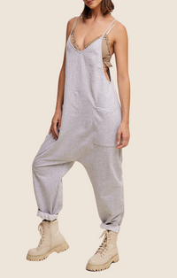 Listicle Heather Grey Strappy Sleeveless Jumpsuit