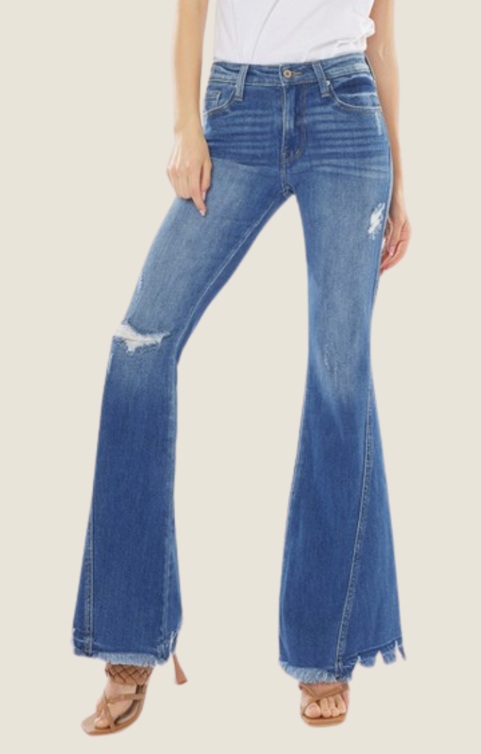 Hollis Medium Denim Flare Jeans 
KC2543M-MED