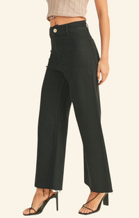 Miou Muse Faded Black High Rise Wide Leg Jeans