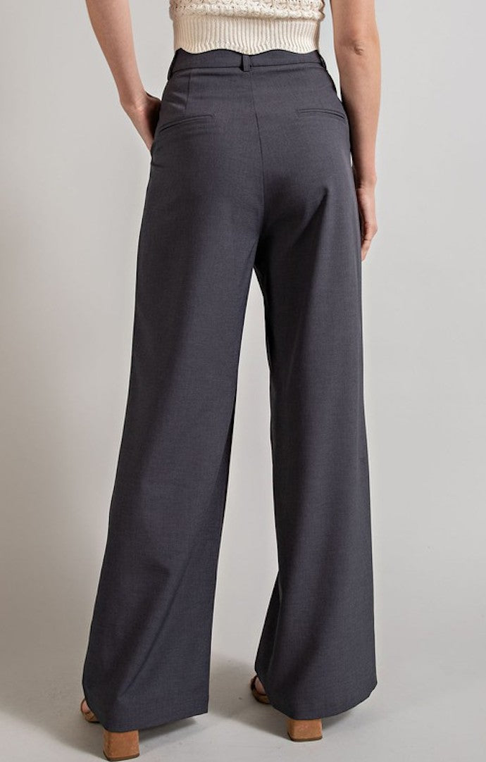 Naya Cuff Bottom Trousers Charcoal | Cilento Designer Wear