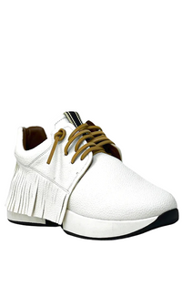 Shu Shop White "Pepa" Western Fringe Sneaker