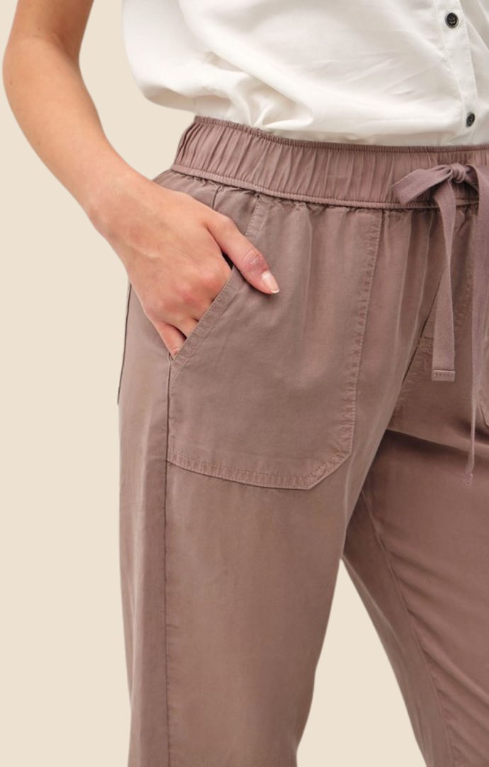 Be Cool Cocoa Brown Drawstring Waist Jogger Pants