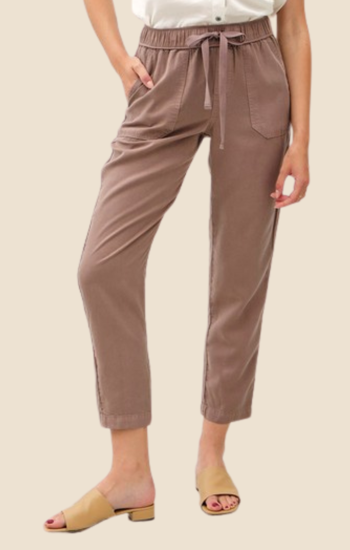 Be Cool Cocoa Brown Drawstring Waist Jogger Pants