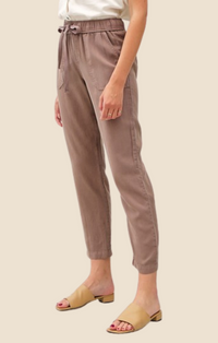 Be Cool Cocoa Brown Drawstring Waist Jogger Pants