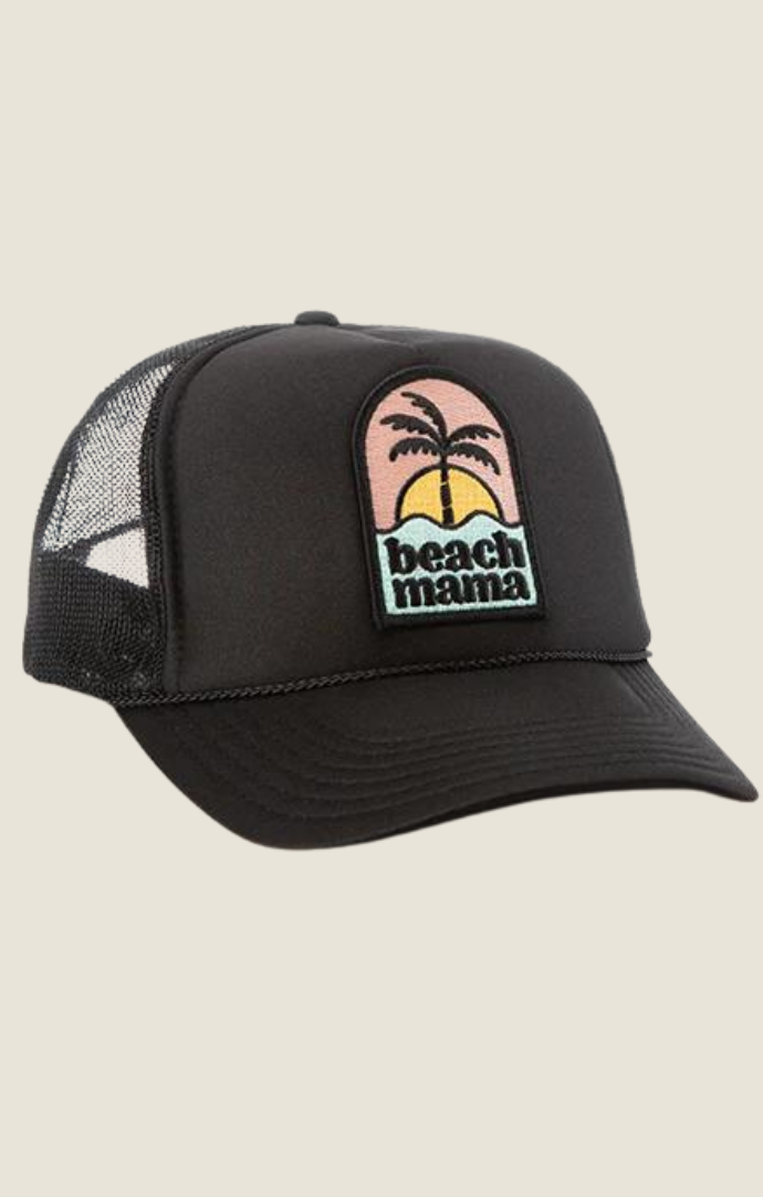 Local Beach Black "Beach Mama" Mesh Back Tucker Hat