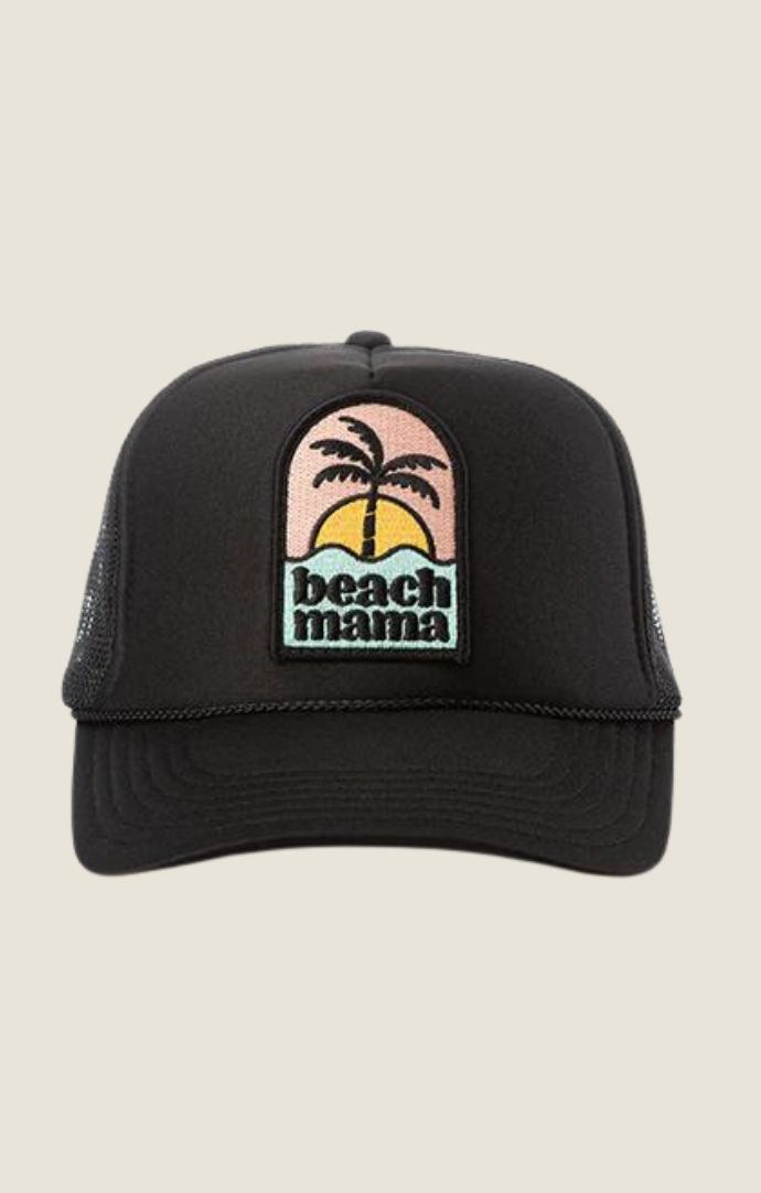 Local Beach Black "Beach Mama" Mesh Back Tucker Hat