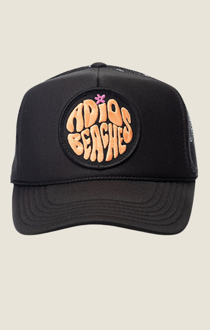 "Adios Beaches" Black Trucker Hat