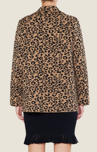 Current Air Leopard Knit Button Front Jacket