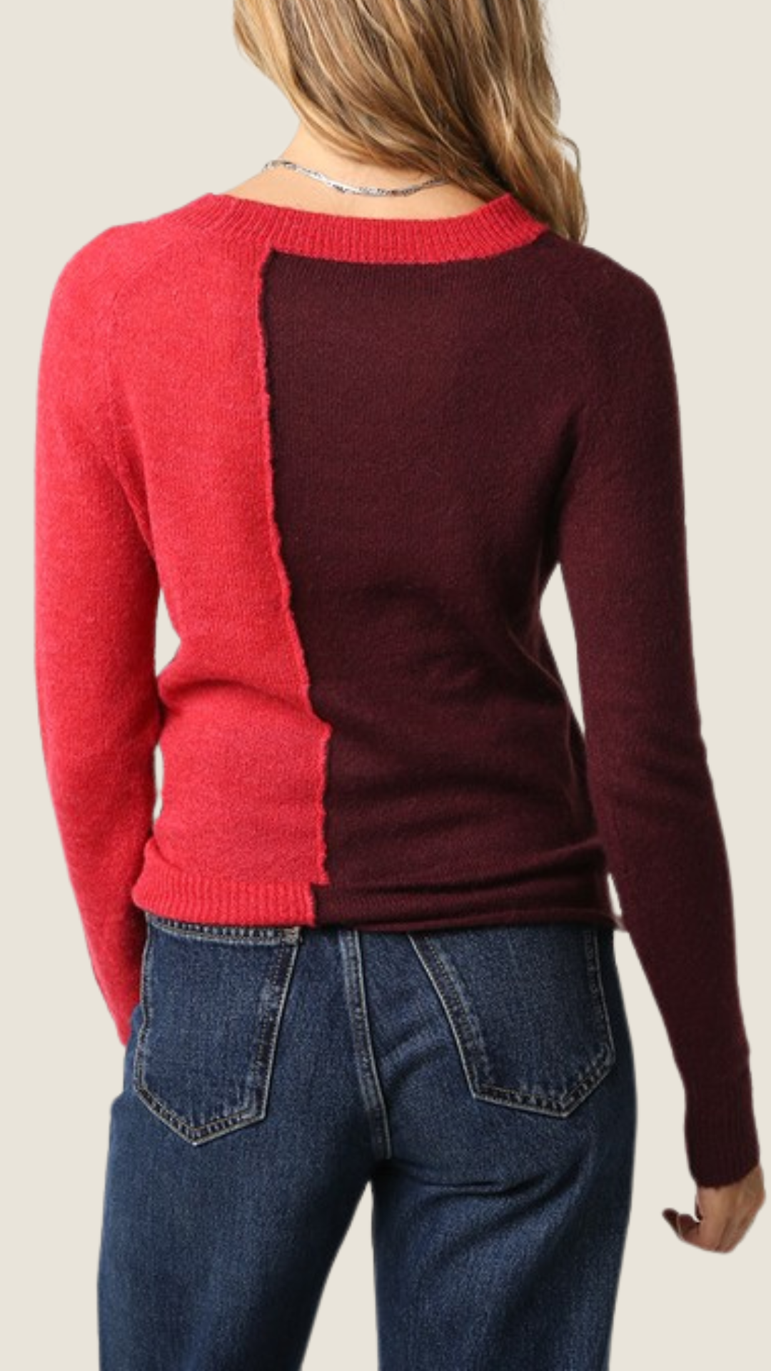 Olivaceous Oatmeal/Cream Color Block Sweater