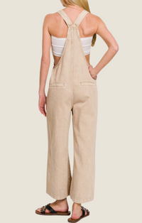 Studio 12.20 ash mocha knot strap front pocket overalls