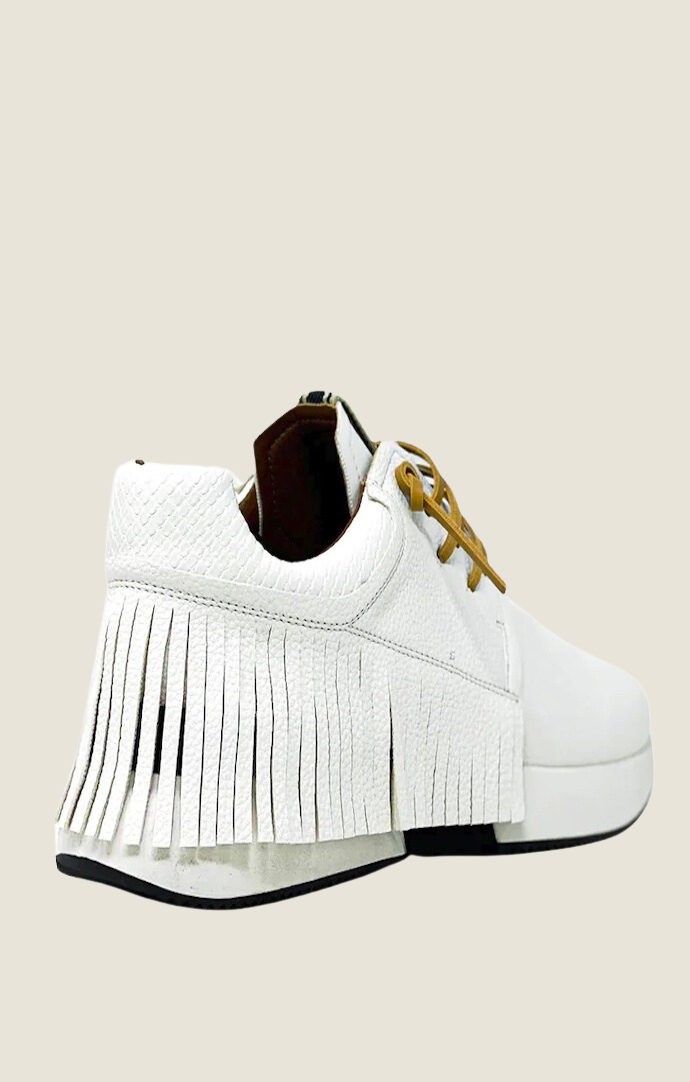 Pepa White Fringe Sneakers