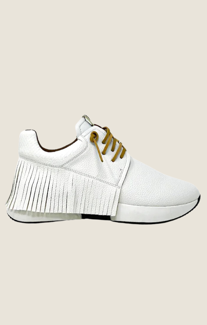 Pepa White Fringe Sneakers