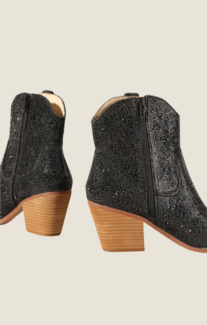 Mi.iM Black "Angel" Rhinestone Booties