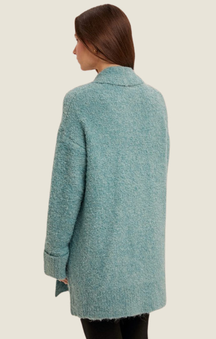 Hem & Thread aqua fuzzy long cardigan
35969-AQA