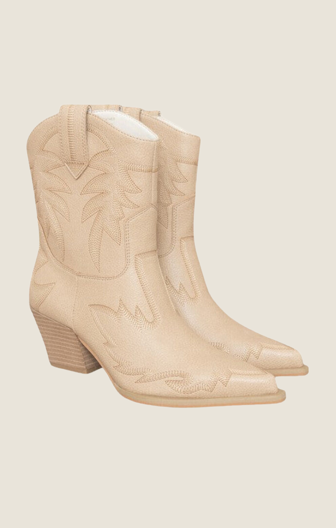 Oasis Society beige "Nantes" Embroidered Bootie