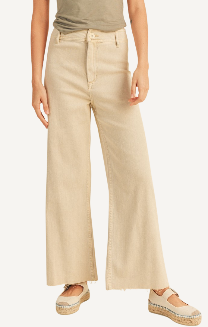 Miou Muse Beige Straight Leg Pants