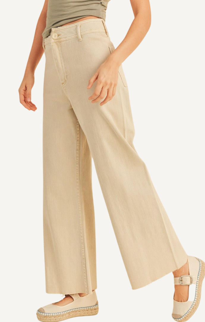 Miou Muse Beige Straight Leg Pants