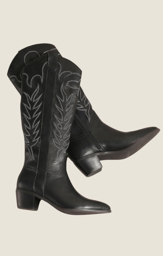 Mi iM black "Inlay" western boots 
INLAY-BLK