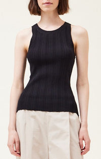 Grade & Gather Black Ribbed Tank