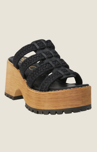 Matisse BEACH Daze Black Rope Wedge Sandal