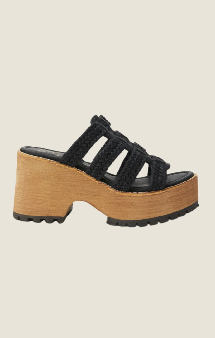 Matisse BEACH Daze Black Rope Wedge Sandal