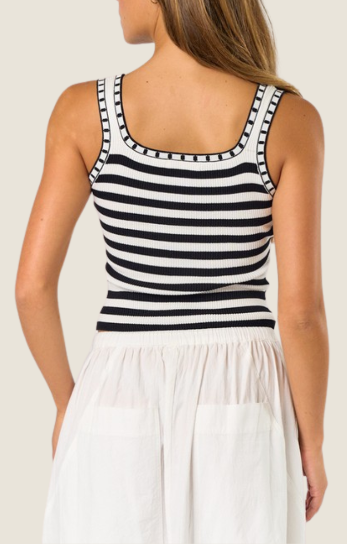 Lalavon black/white stripe knit tank top 
black/white stripe knit tank top 