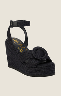 Matisse beach Kai Black Woven Wedge Sandal