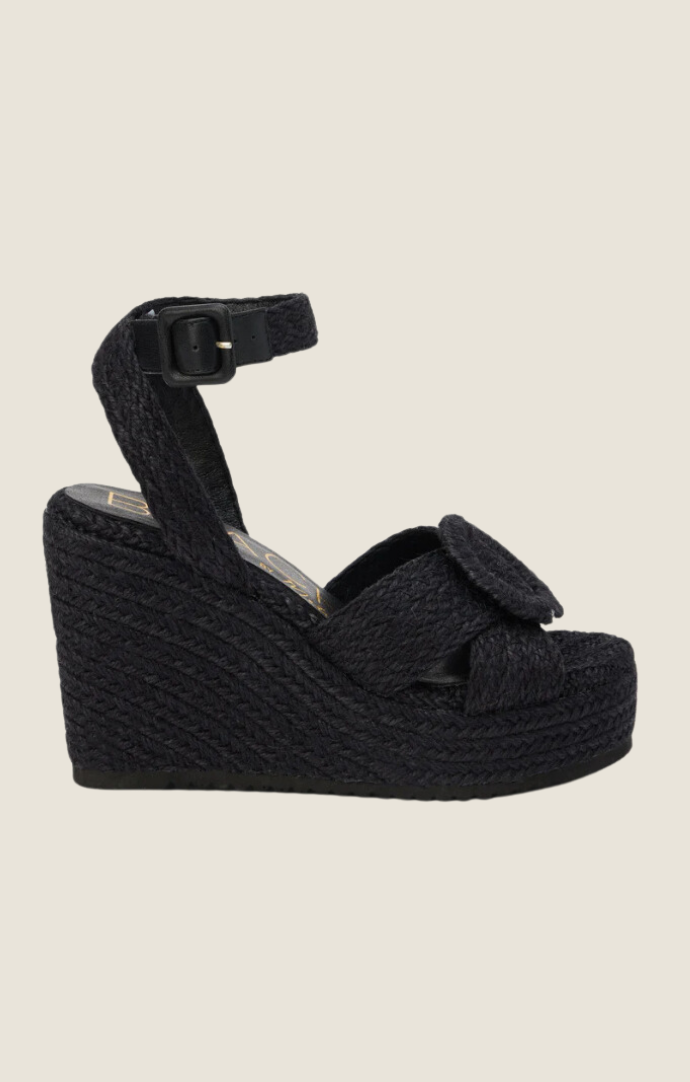 Matisse beach Kai Black Woven Wedge Sandal