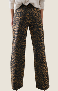 Q2 brown leopard wide leg pants 
35727-LPRD