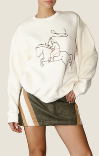 Bailey Rose cream "Horseman" crewneck 
BRT0166-62-CRM