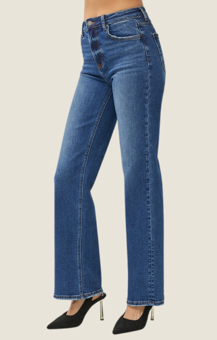 Risen dark denim high rise straight jean
RDP5542-DRK