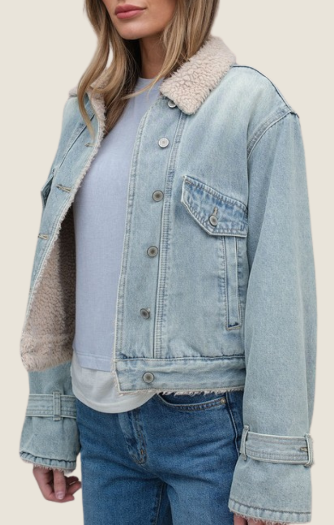 Raisonnel denim sherpa trucker jacket RJ1025