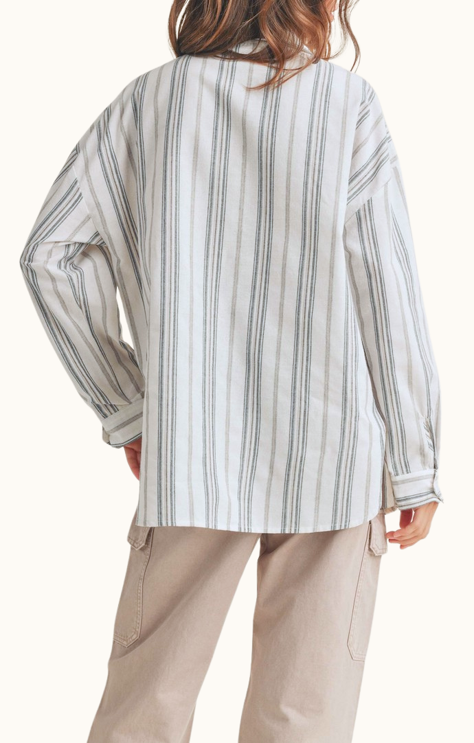 Miou Muse Denim Stripe Button Front Shirt
T3167-DNM