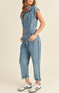 Miou Muse Denim Utility Jumpsuit MMJU473