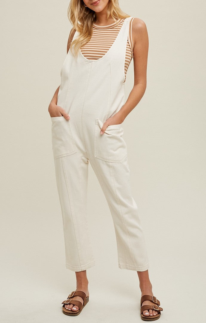 Wishlist Ivory "D" Ring Pocketed Jumpsuit