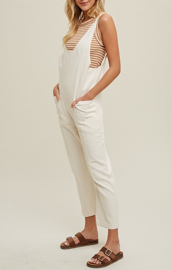 Wishlist Ivory "D" Ring Pocketed Jumpsuit