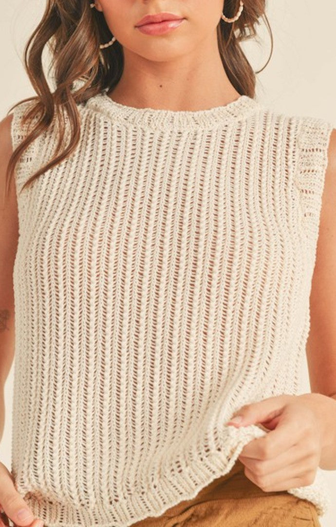 Miou Muse Ivory Knit Top T1883-IVY