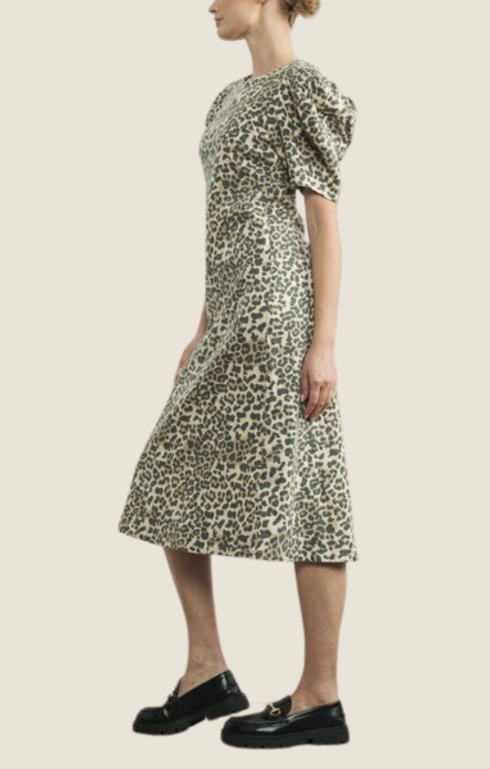 AA leopard puff slv midi dress
MAD3007