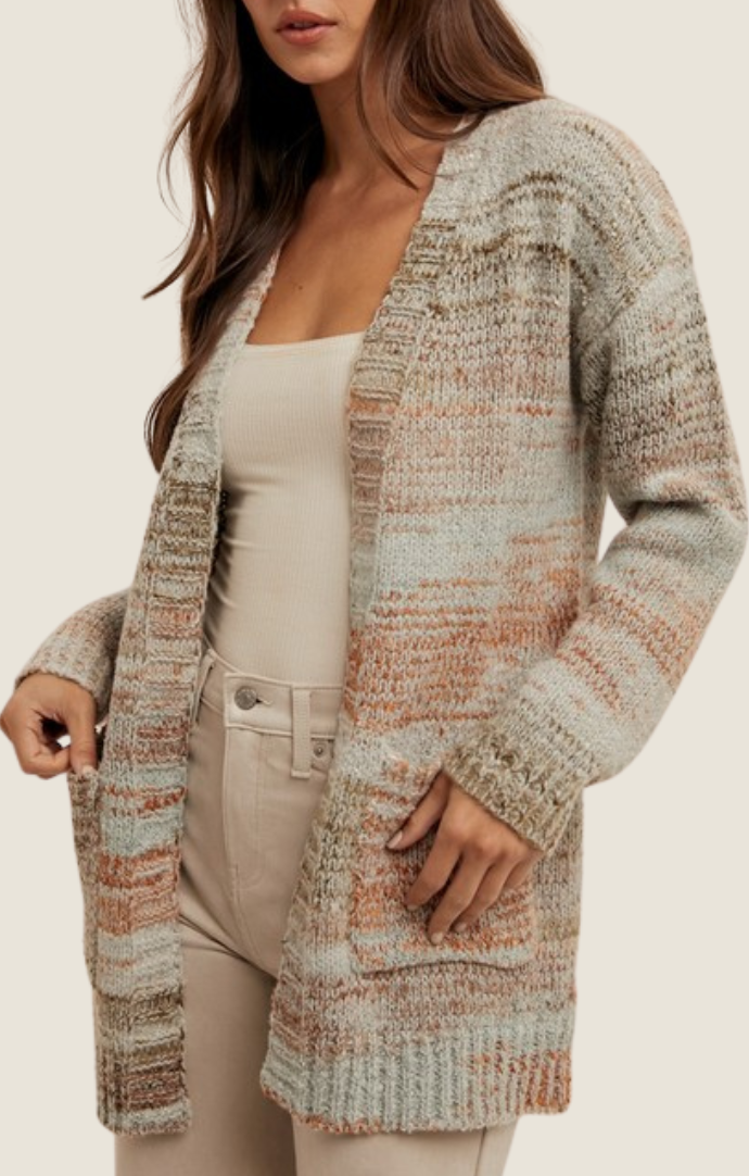 Hem & Thread light blue multi long cardigan 33938-LTBLU