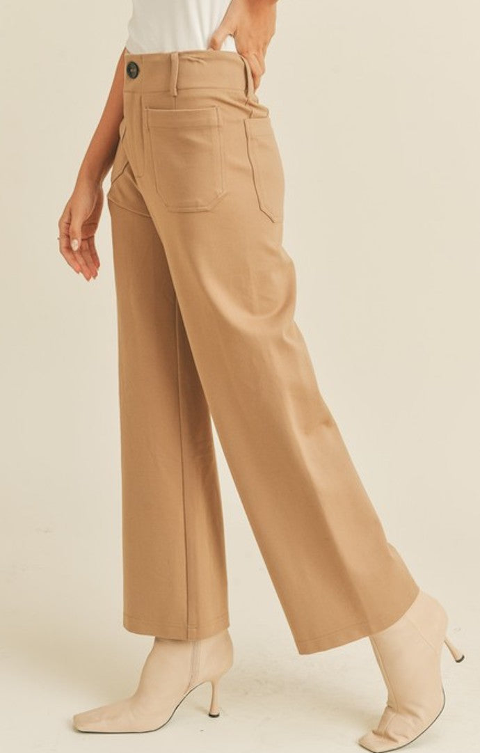 Miou Muse Mocha Ponte Crop Pants MMP1745