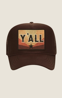 Port Sandz brown "y'all" trucker hat 