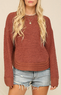 KyeMi rustic brick dolman sleeve knit sweater 30895-RSTCBRK