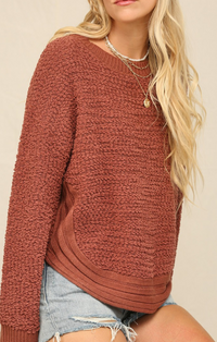 KyeMi rustic brick dolman sleeve knit sweater 30895-RSTCBRK