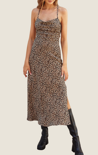 Dress Forum sepia spots cowl neck slvls midi dress 
FD11920-P1893-SPASPTS