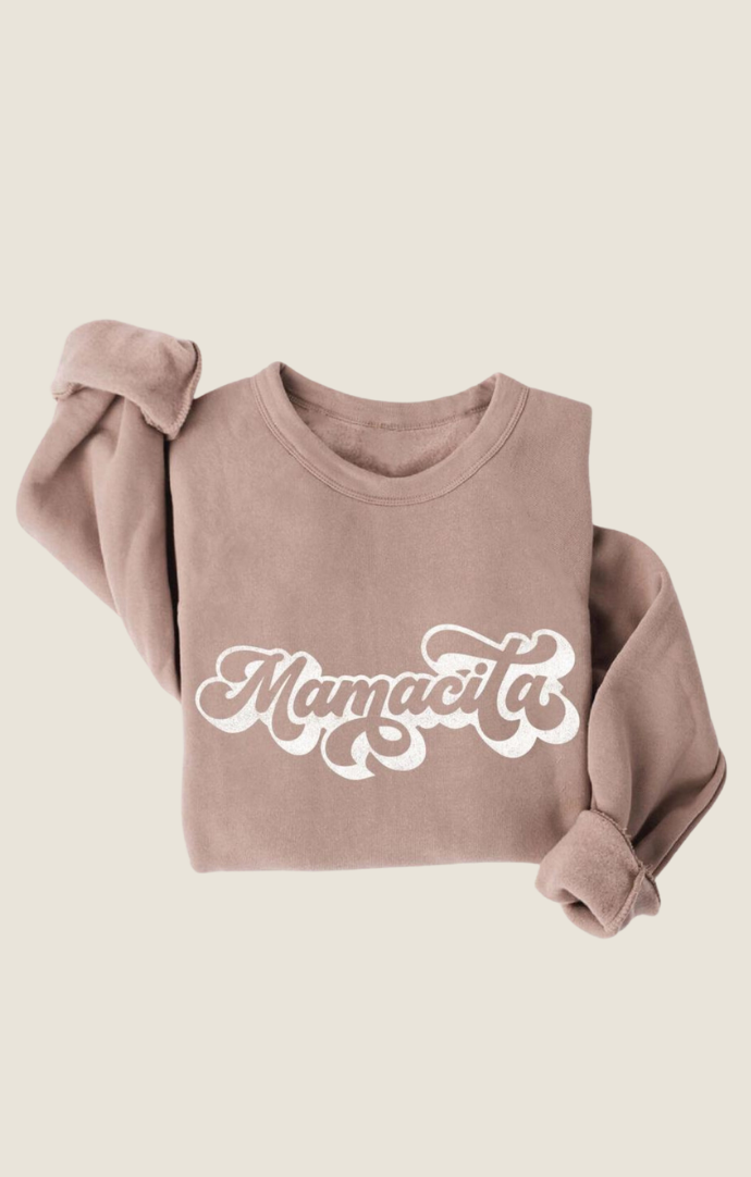 Oat Collective Tan "Mamacita" Sweatshirts