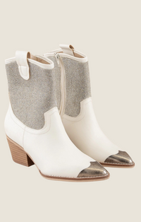 Oasis Society White Wren Rhinestone Bootie