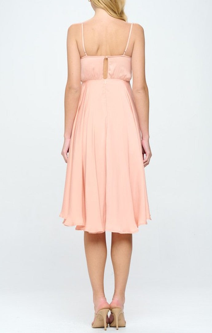 Chiffon tie back midi clearance skater dress