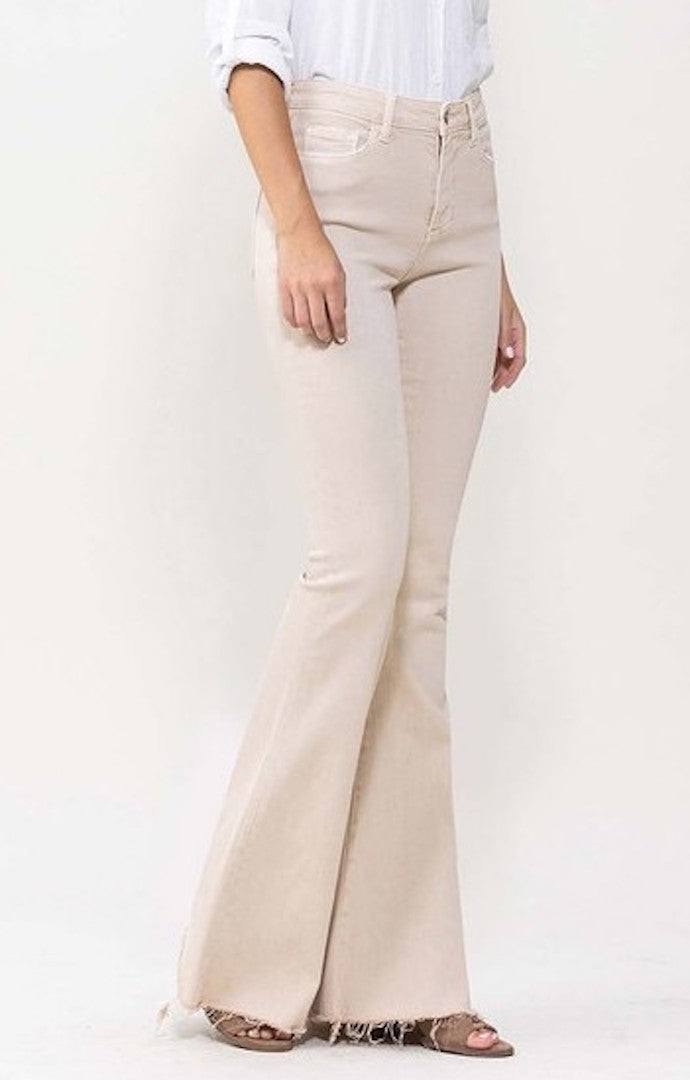 Houston High Rise Beige Flare Jeans – Sublime Clothing Boutique